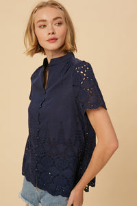 Camisa Navy Eyelet Jinny