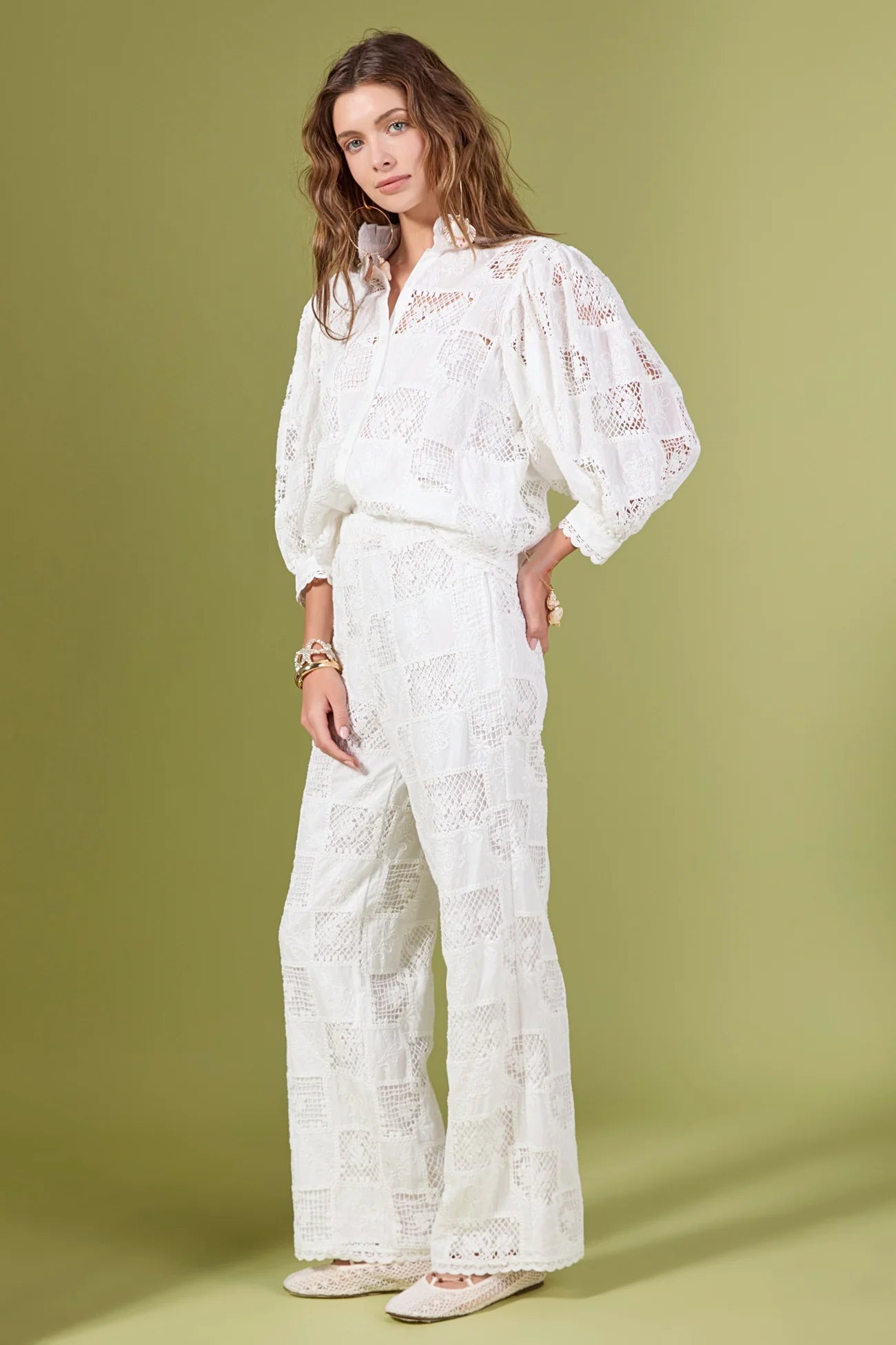 Set Camisa/Pantalón Lace Blanco Annabel