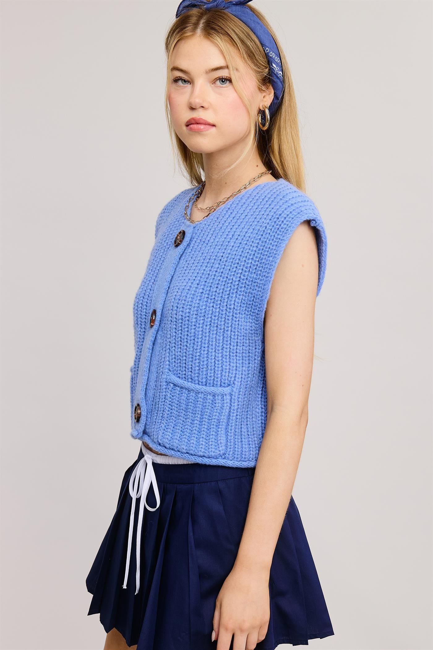 Chaleco Knit Azul Gabriela