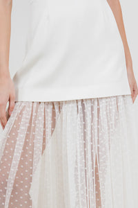 Vestido Blanco Contrast Tull Amaya