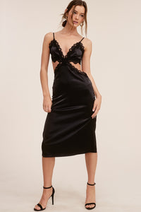 Vestido Negro Lace Cut Out