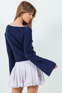 Top Knit Multi Bow Contrast Jodie