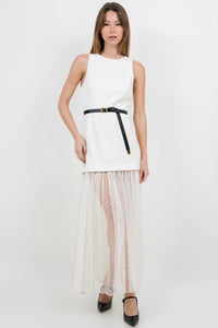 Vestido Blanco Contrast Tull Amaya