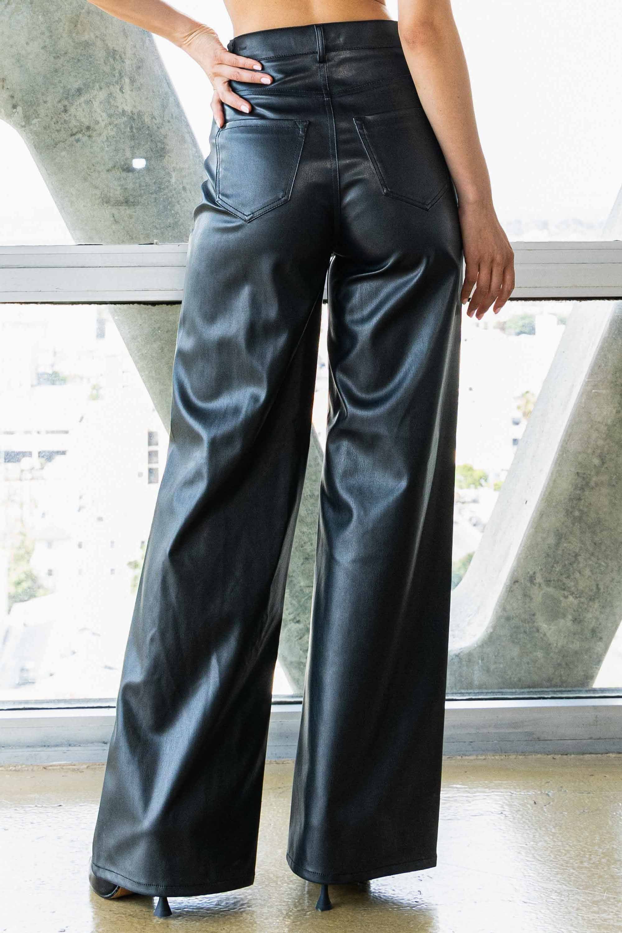 Pantalón Cuero Wide Leg Anna