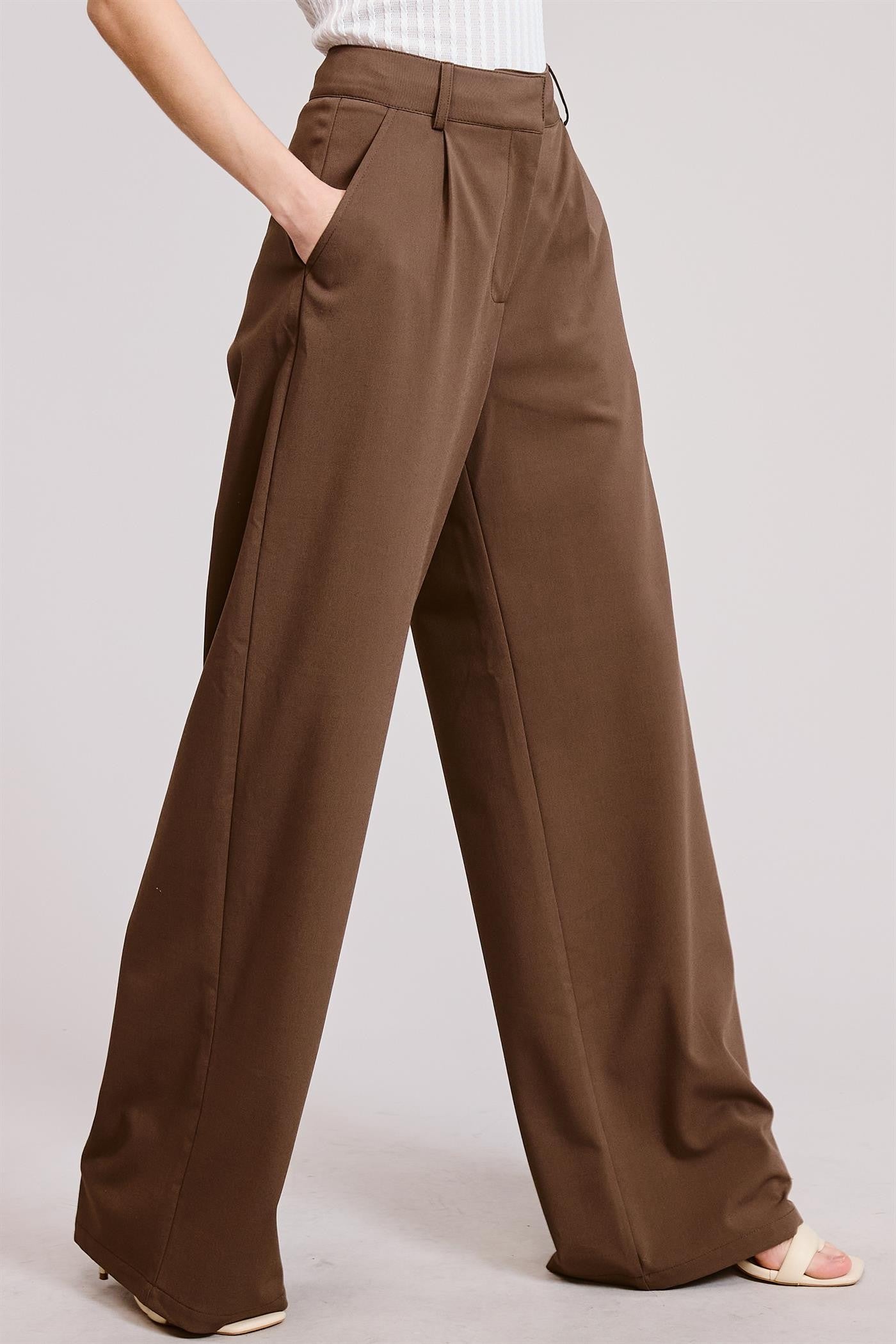 Pantalon Trouser Mocha Pleated Mara