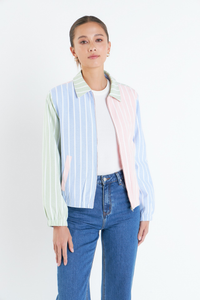 Chaqueta Bomber Color Block Stripes Serena