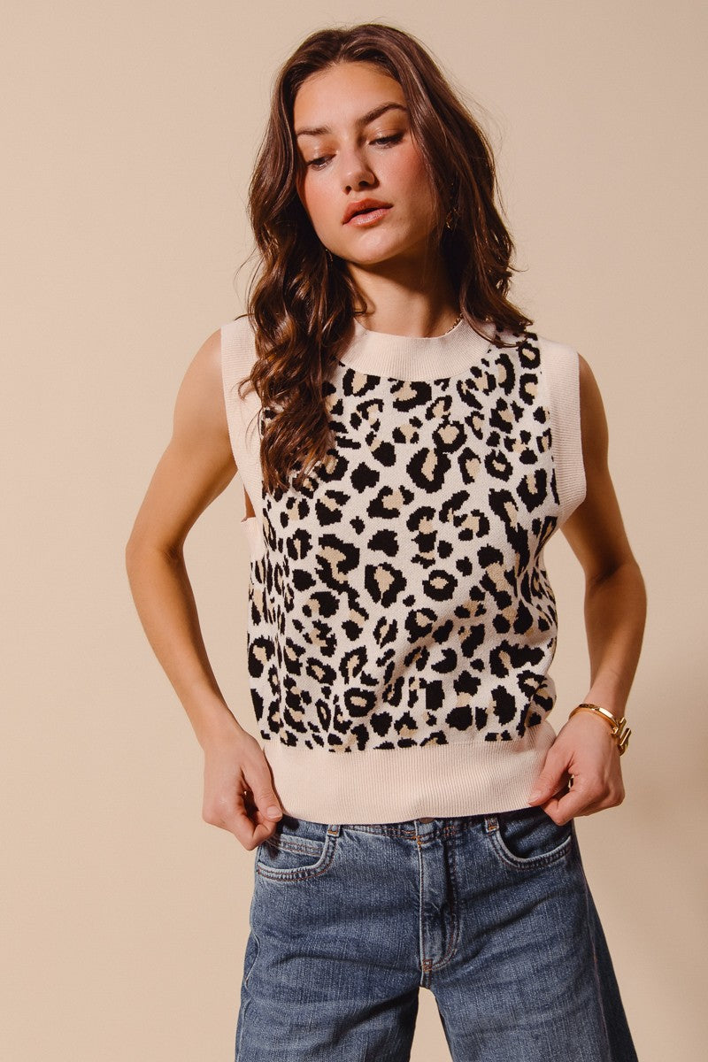 Chaleco Knit Leopard Karen