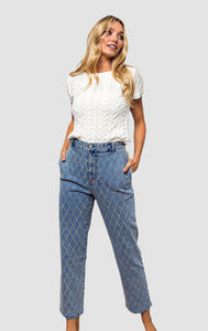 Pantalón Denim Rhinestone Rombo