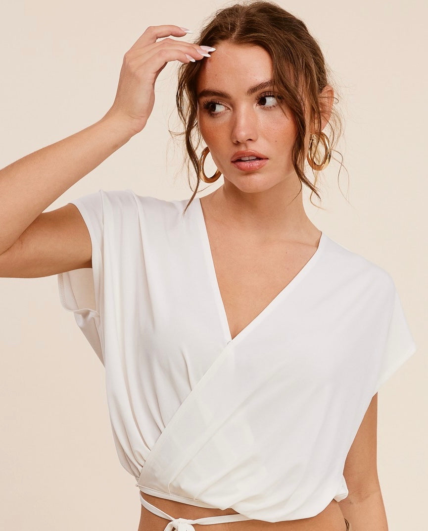 Camisa Blanca Cross Wrap Sess FINAL SALE