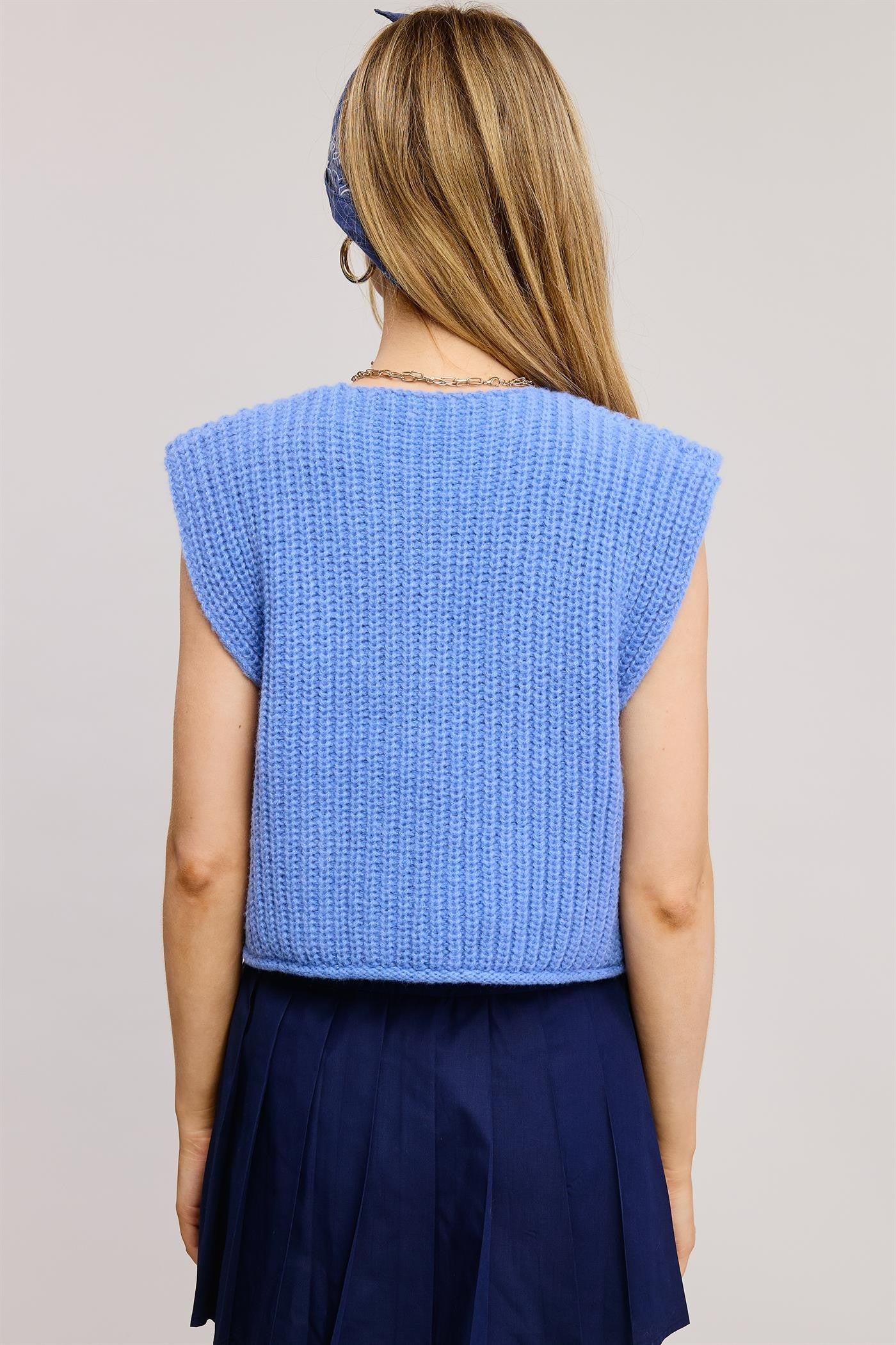 Chaleco Knit Azul Gabriela