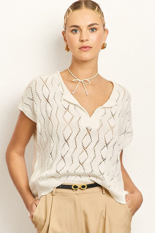 Camisa Blanca Polo Knit Ginny