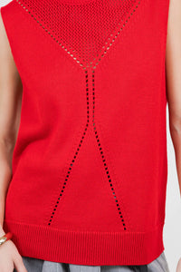Top Knit Net Rojo Angie