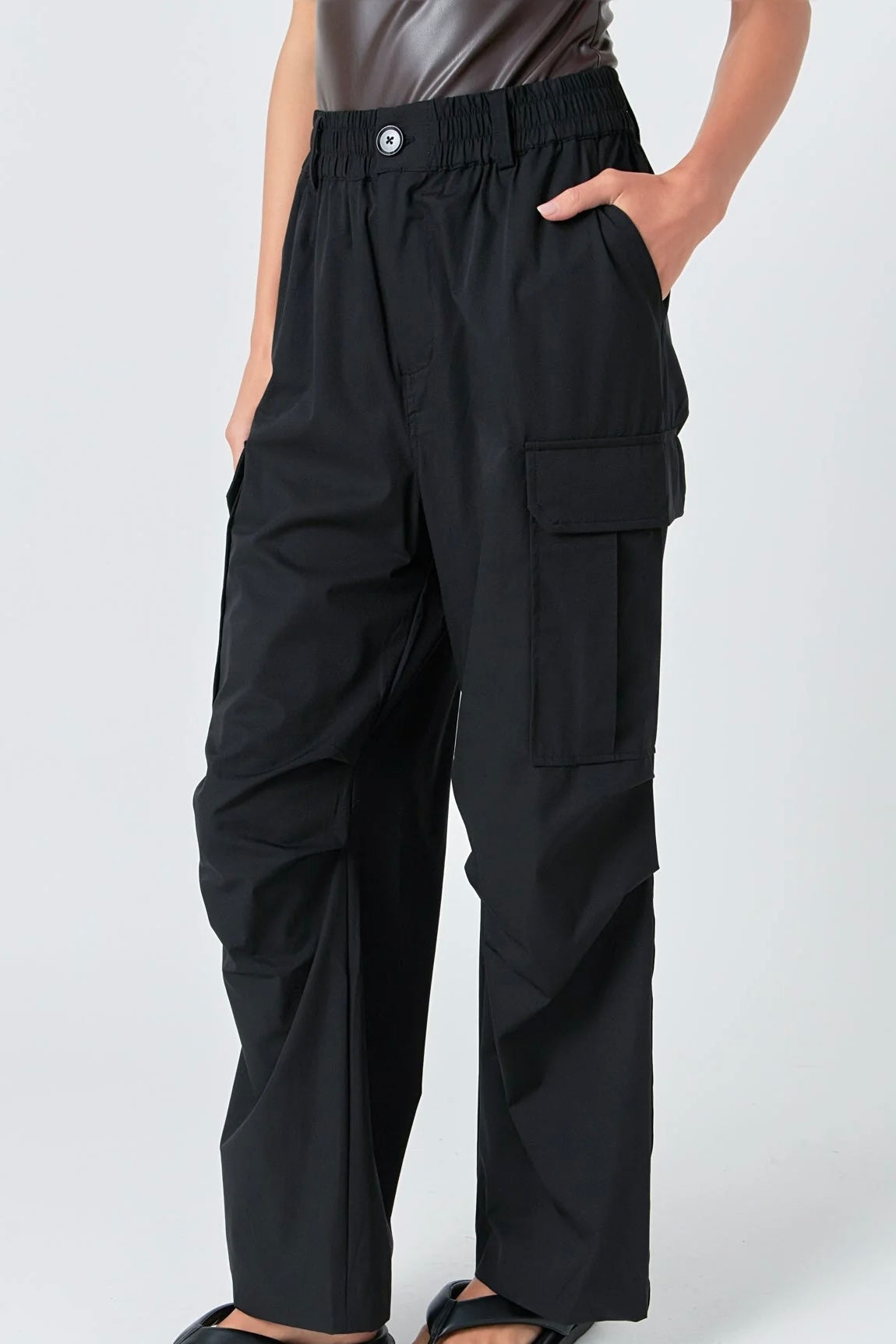 Pantalones Negros Cargo Baggy Olivia