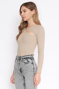 Top Ribbed Round Beige Gigi