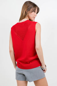 Top Knit Net Rojo Angie