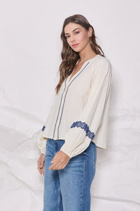 Camisa Boho Trim Lace Carol