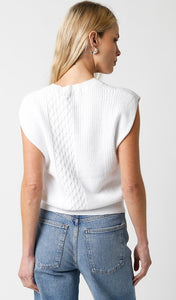 Chaleco Blanco Cable Knit Ellie