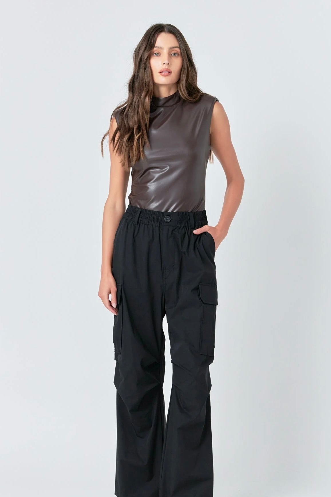 Pantalones Negros Cargo Baggy Olivia