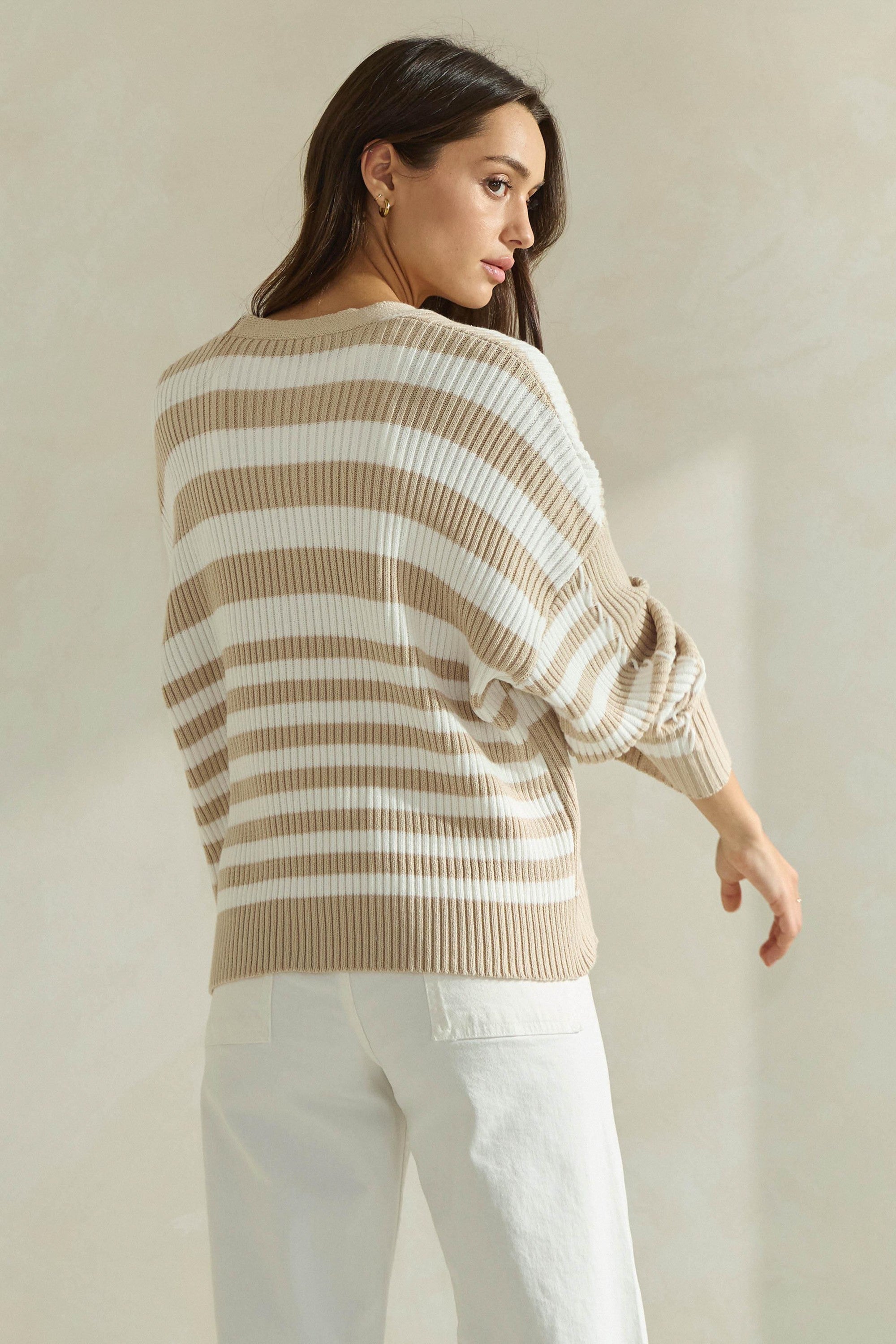 Suéter Cárdigan Stripes Colorblock Lauren