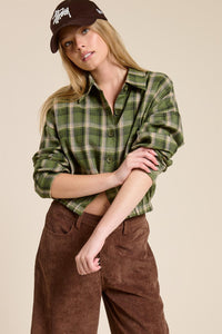 Camisa Plaid Olive Bomber Bonnie