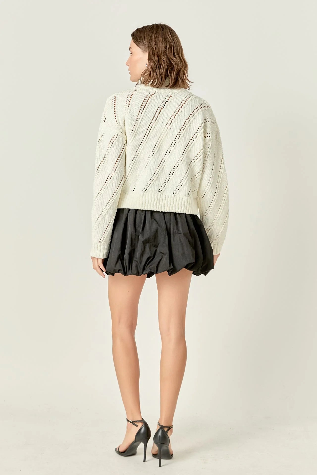 Suéter Blanco Knit Zipper Wendy
