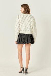 Suéter Blanco Knit Zipper Wendy