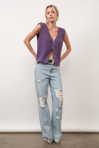 Chaleco Morado Zipper Nell