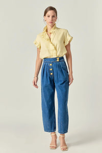 Camisa Linen Amarilla Chloe