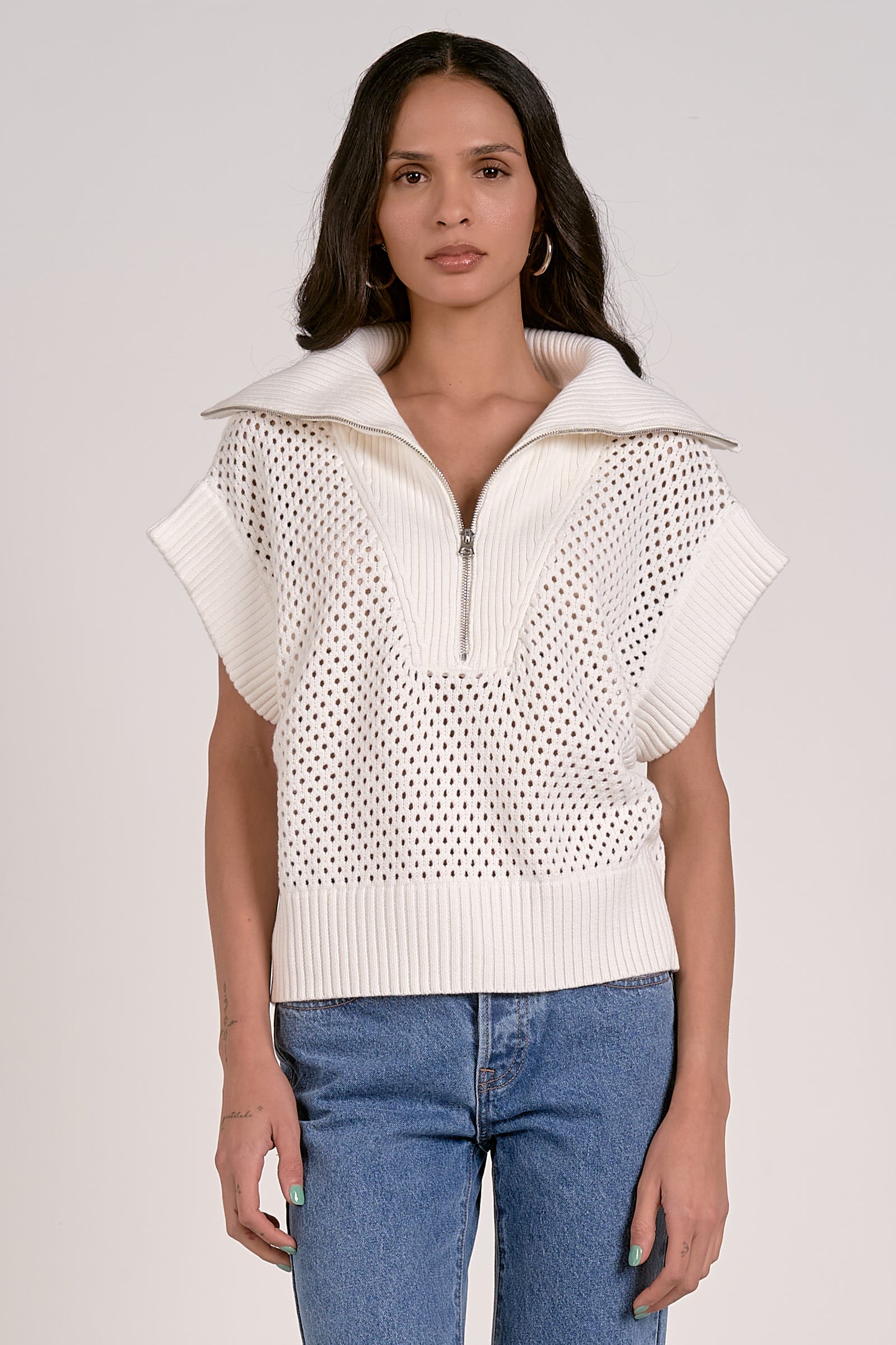 Chaleco Net Blanco Polo Elisa