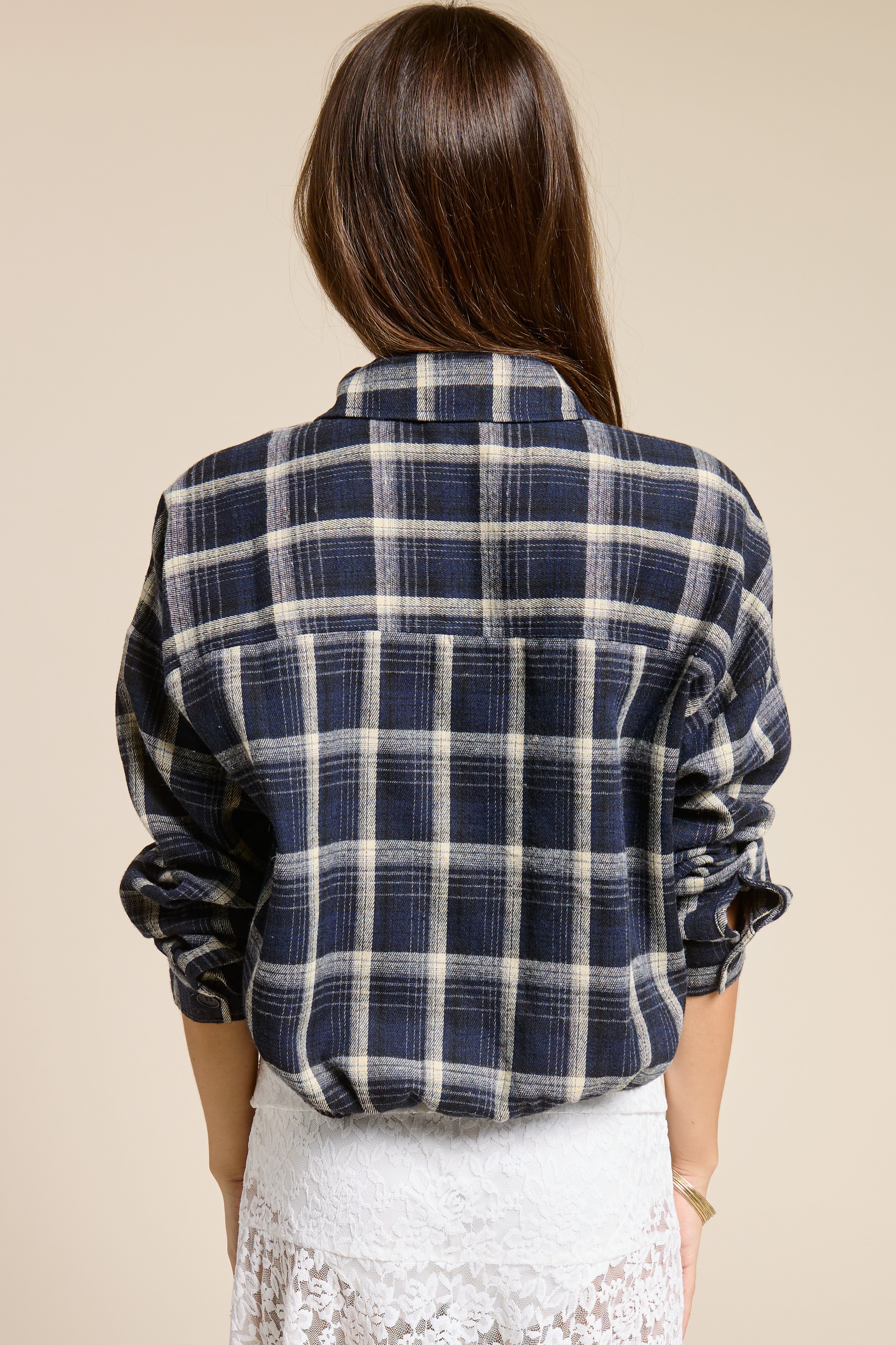 Camisa Plaid Navy Bomber Bonnie