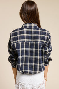 Camisa Plaid Navy Bomber Bonnie