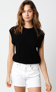 Chaleco Negro Cable Knit Ellie