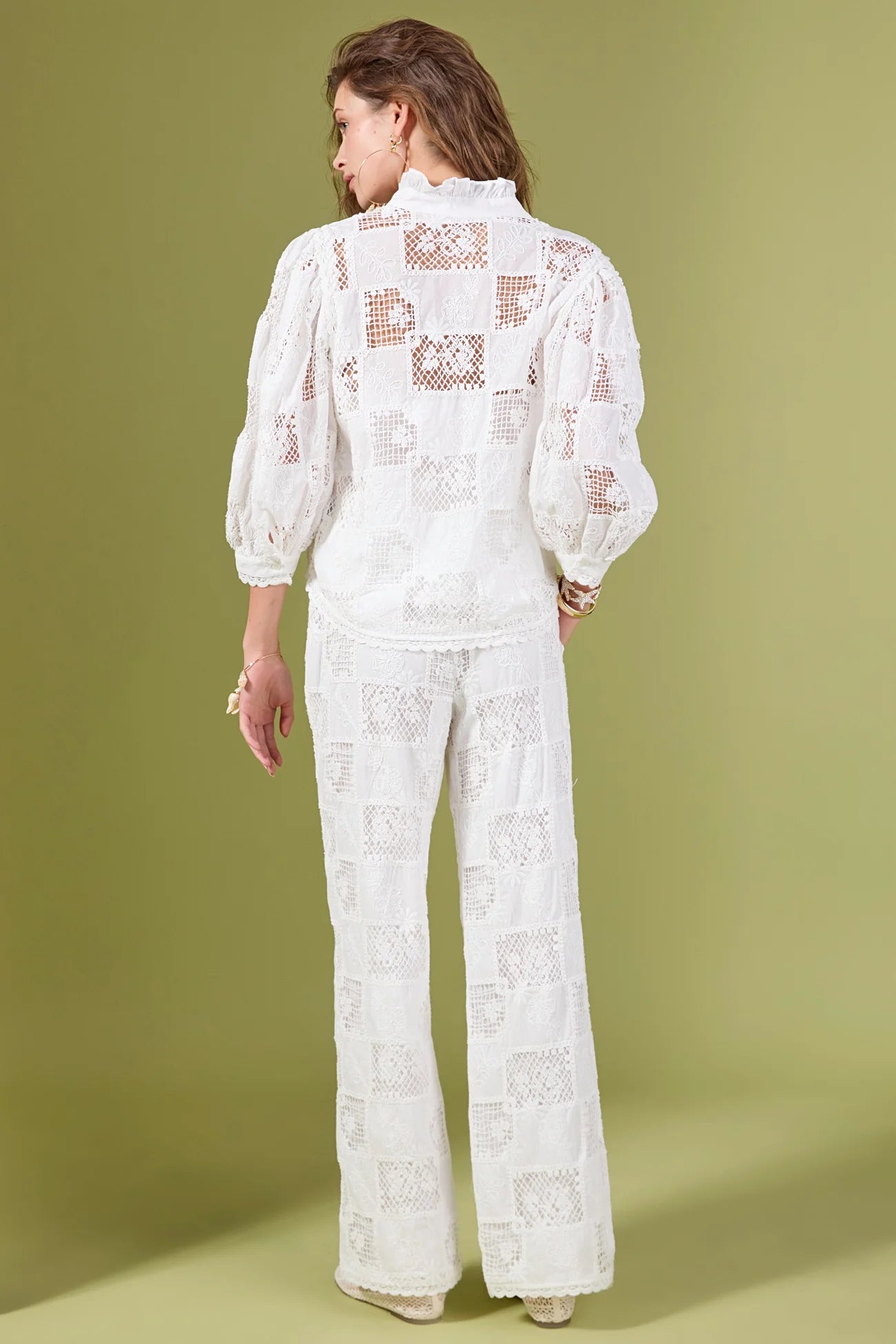 Set Camisa/Pantalón Lace Blanco Annabel