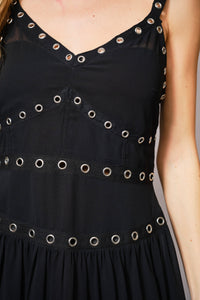 Vestido Negro Eyelet Chiffon Julia