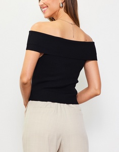 Top Negro Knit Off Shoulder Sahara