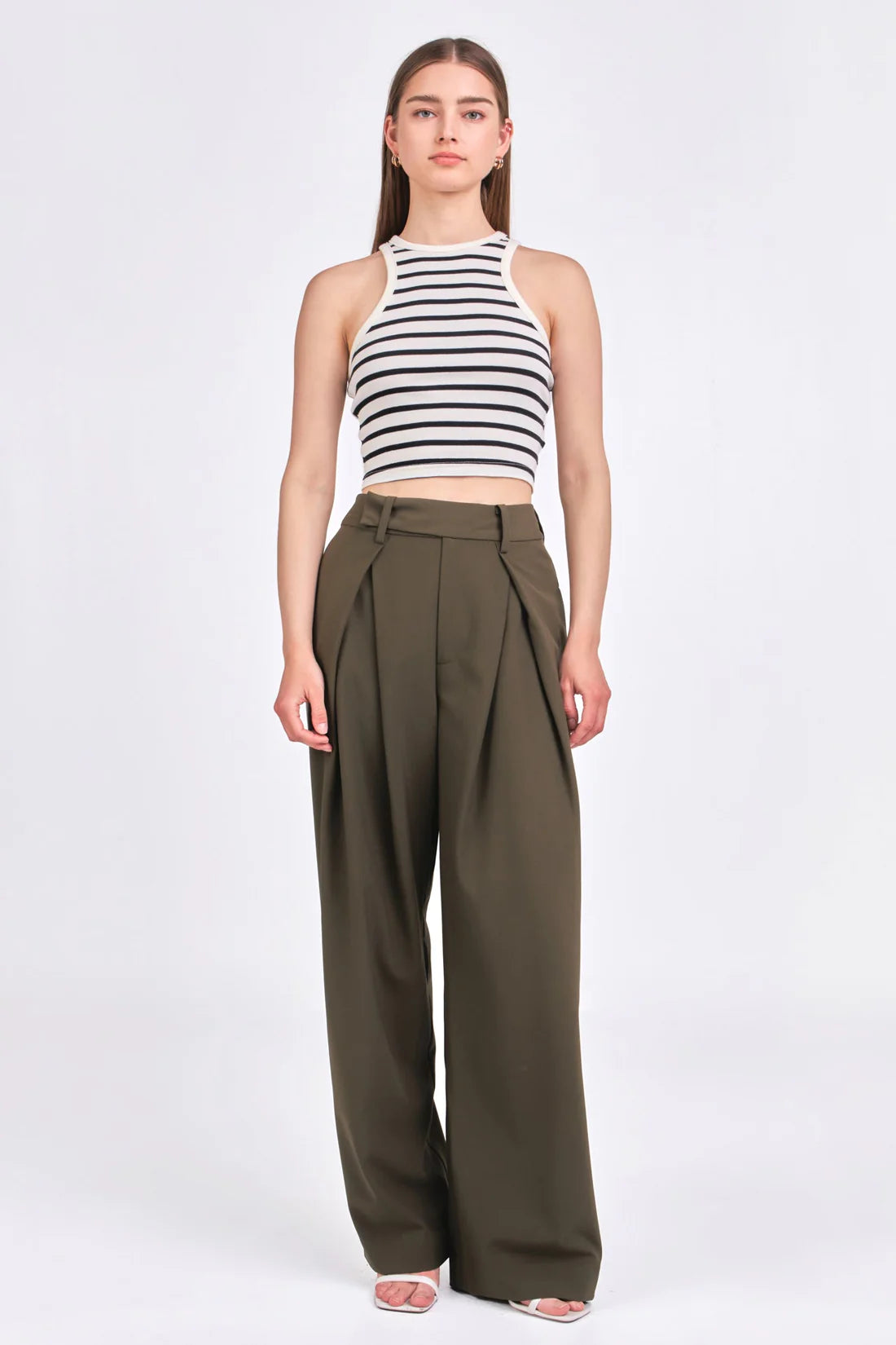 Pantalón Trouser Pinzas Olive Thompson