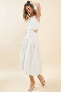 Vestido Blanco Asimétrico Cut Out Lena