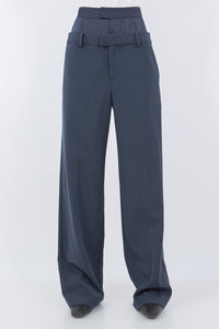 Pantalón Trouser Navy Doble Contrast Nora