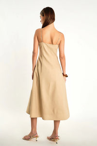Vestido Linen Beige Amaia