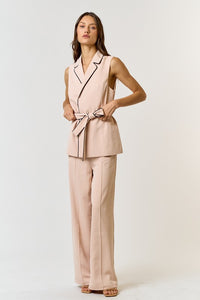 Set Light Pink Chaleco Belted Kim