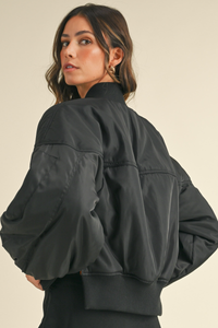 Set Chaqueta Bomber/Short Negro Lucy