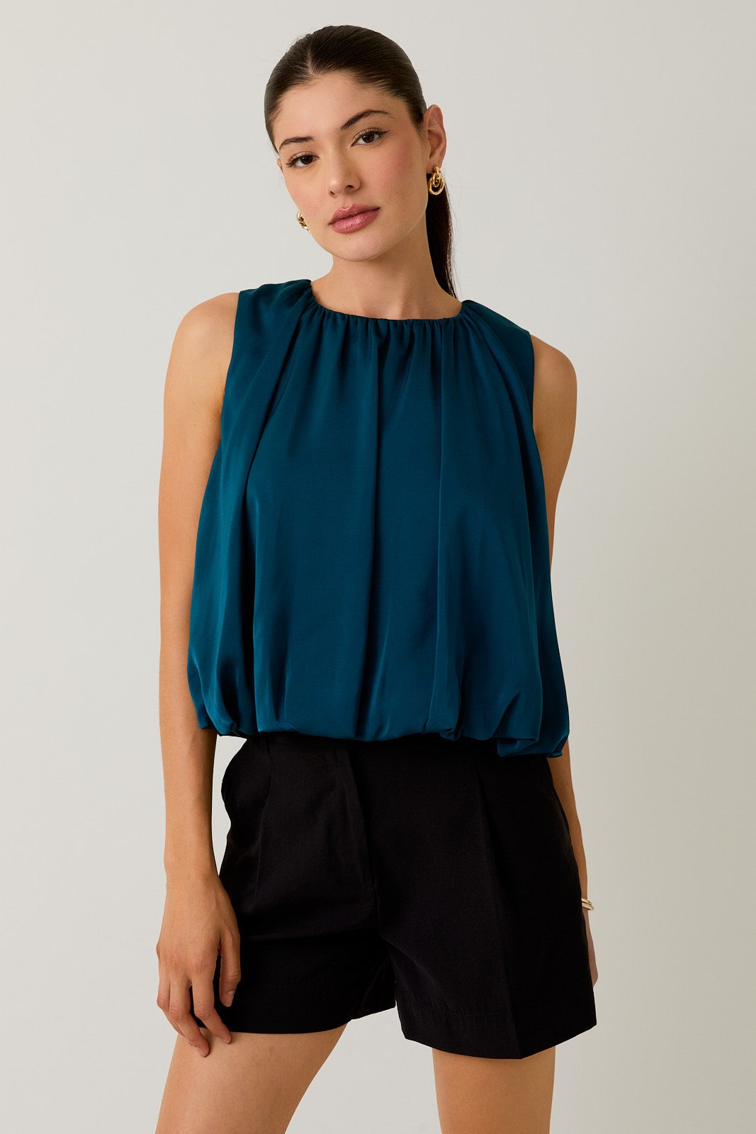 Camisa Bubble Teal Romina