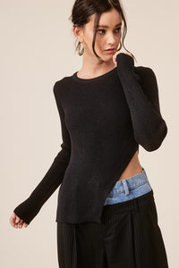 Suéter Negro Knit Side Open Juliet