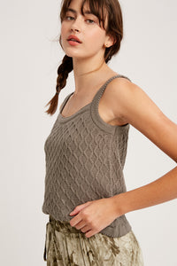 Top Cable Knit Gris Quinn