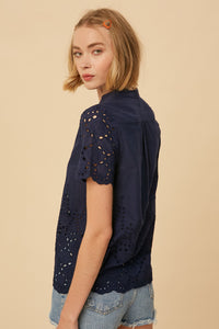 Camisa Navy Eyelet Jinny