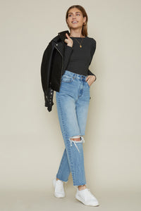 Top Negro Polka Dots Puff