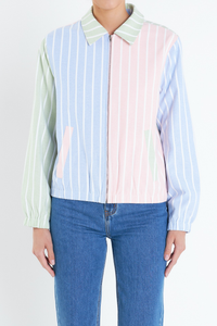 Chaqueta Bomber Color Block Stripes Serena