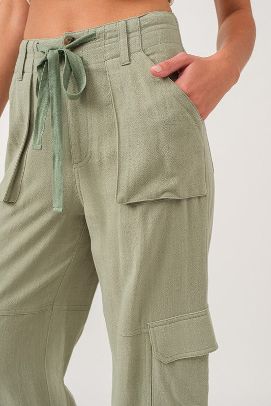 Pantalón Relaxed Fit Olive Linen Maya