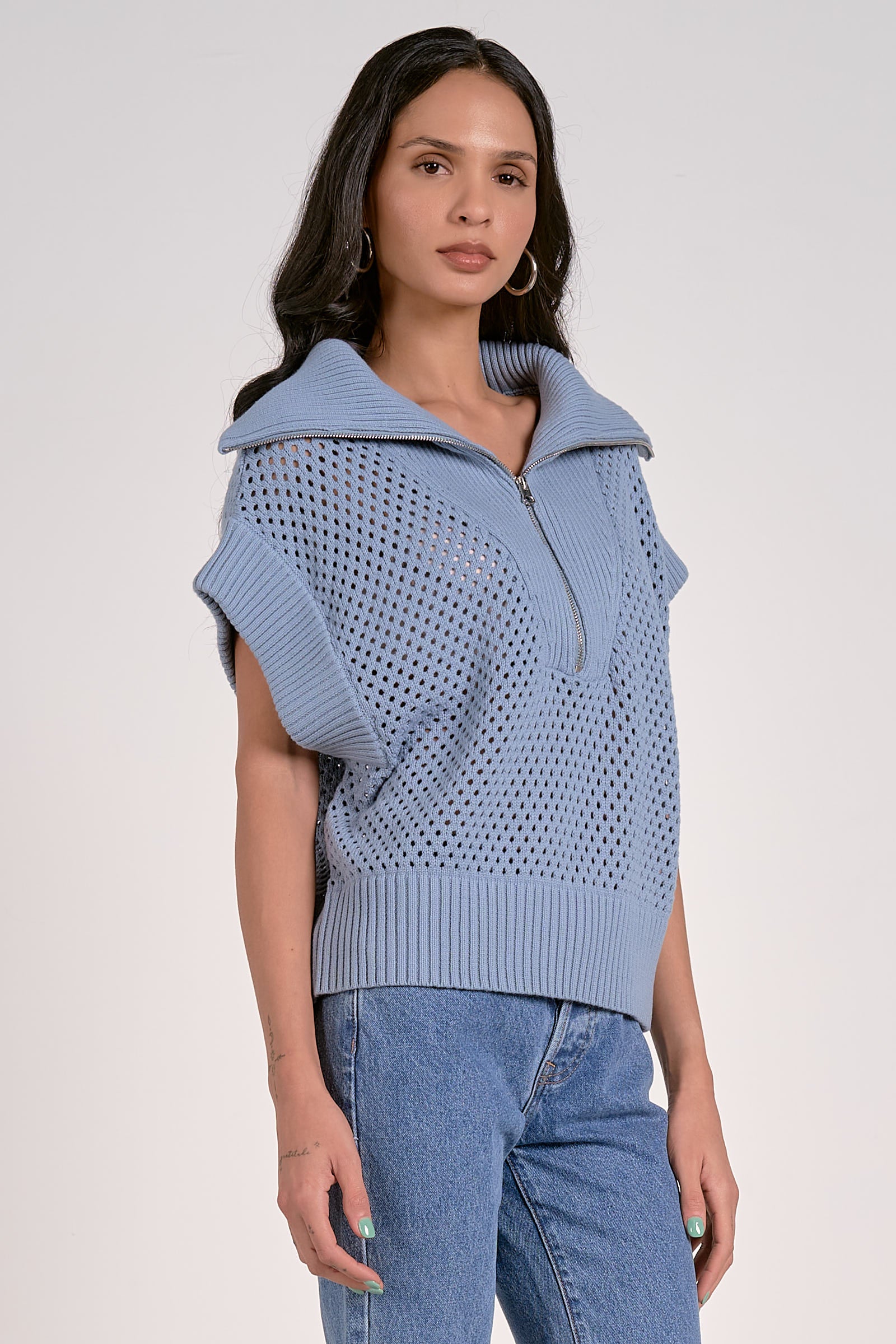 Chaleco Net Azul Polo Elisa