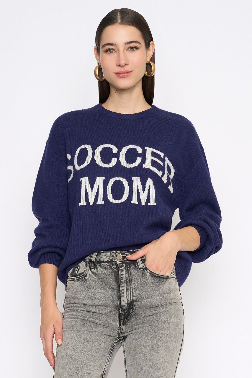 Suéter Navy Soccer Mom